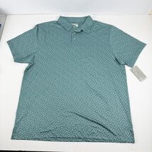 Pga Tour Men's Short Sleeve Floral Print Golf Polo Shirt - Storm Green-2XL - $24.99
