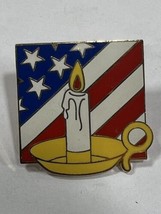 9-11 Candle and US Flag Lapel Police Pin - $14.85