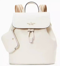 Kate Spade Rosie Parchment White Leather Medium Flap Backpack KB714 NWT $399 FS - £127.38 GBP