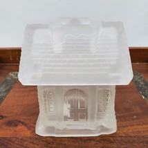 Vintage Frosty Glass Incense Burner Candle Holder House Shape 5x3x3.5 Inch - £12.58 GBP