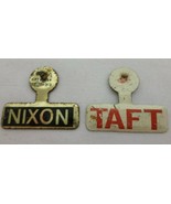 Vintage Nixon and Taft Fold Over Lapel Pins-Political Campaign, Good Used - £8.62 GBP