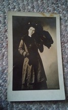 005 Vintage Photo Postcard High Society Lady in Fancy Dress &amp; Furs - £7.03 GBP