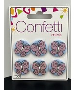 Confetti Minis Buttons Pink Butterfly W2 Hole Round Multicolor Veedan Fa... - €4,07 EUR