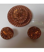 Vintage Gret Barkin Copper Hand Wrought Brooch &amp; Screw-On Earrings - $64.55 CAD