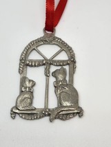 LC Pewter  Cat And Kitty Christmas Ornament Cute Pets - £7.59 GBP