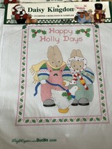 Vtg Bucilla Daisy Kingdom Stamped Cross Stitch Happy holly days Christmas 63446 - £9.78 GBP