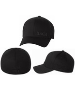 Make America Great Again Flex Fit Black Hat - Lower Side MAGA with Flag ... - $512.99 MXN