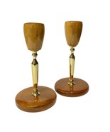 Oregon Myrtle Wood Brass Candlestick Holders Taper Candles Pair Vintage MCM - €15,42 EUR Oregon Myrtle Wood Brass Candlestick Holders Taper Candles Pair Vintage MCM - €15,42 EUR