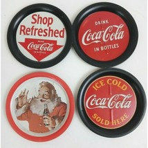 Vintage Set of 4 Coca-Cola Tin/Metal Coasters With Magnets On Back - £13.14 GBP