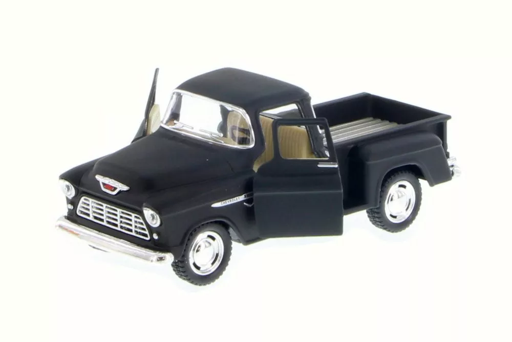 New Diecast 5&quot; 1955 Chevy Stepside 3100 Pickup Truck Diecast Model 1:32 Matte Bl - £13.86 GBP