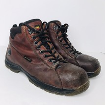 Dr Doc Martens Industrial Steel Toe Safety Boots Brown Leather Mens 10 W... - $49.40