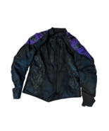 Joe Rocket Black Purple Floral Padded Motorcycle Jacket Womens Large - $59.35