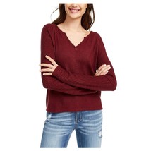 Planet Gold Womens Junior M Dark Red Heather Long Sleeve Cropped Top NWT DD85 - $19.59