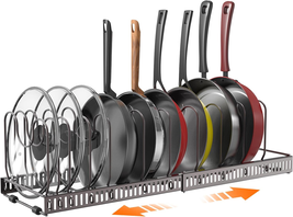 Expandable Pot and Pan Organizer for Cabinet with 10 Dividers, Adjustab - €39,94 EUR