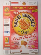 Empty POST Cereal Box HONEY BUNCHES OF OATS 2012 18 oz FRUIT BLENDS [G7C6b] - £6.26 GBP