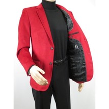 Men's Velvet Sports Coat Grammy Amy Award BASSIRI , LEONARDI J1042 Christmas Red image 9