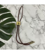 Vintage Resin Cowboy Rodeo Bolo Tie Gold Brown Woven Western Horse Rider - $459.21 MXN