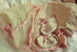 Vintage baby lot Gown, slips and jacket with booties. image 2