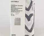 Ikea Lyktfibbla Full/Queen Duvet Cover &amp; 2 Pillowcases White/Gray Hearts... - £20.08 GBP