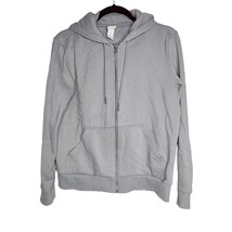 H&amp;M Basics Unisex Size Small Gray Cotton Blend Full Zip Drawstring Hoodie - £11.79 GBP