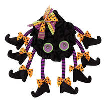 Fabric Spider Door Hanging Halloween Wreath Window Pendant(Multi-foot Spider) - £8.69 GBP