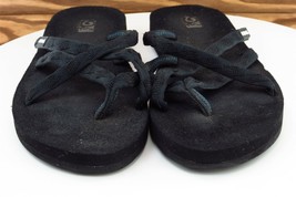 Teva Sz 9 M Black Flip Flop Fabric Women Sandals 6840 - £15.42 GBP
