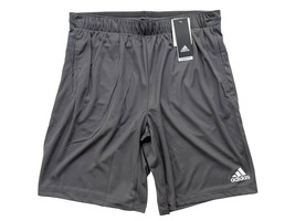 Adidas Mens L Grey/ White 9&quot; Aeroready 10&quot; Game Mode Knit Training Shorts DX9749 - £15.97 GBP