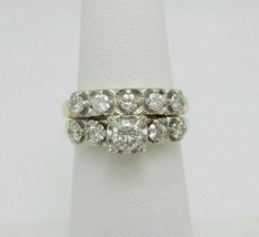 2Ct Round Cubic Zirconia Solitaire Engagement Bridal Ring Set 925Sterling Silver - £69.61 GBP