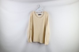 Ralph Lauren Womens XL Chunky Cotton Ribbed Knit Slouchy Crewneck Sweater Cream - $39.55