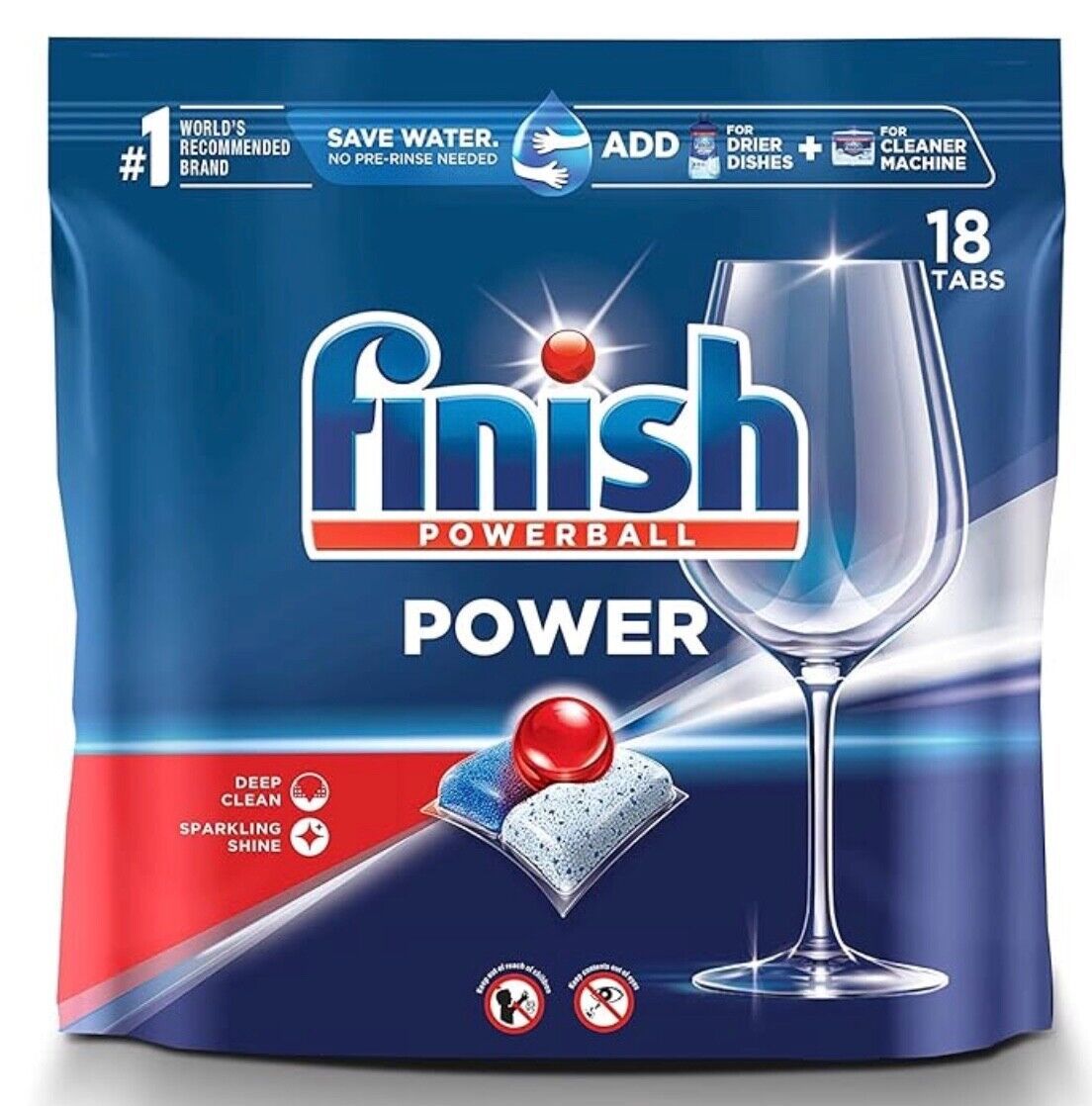 Finish Powerball Automatic Dishwasher Detergent Tabs, Qty 18 Tabs - $10.95
