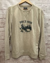 GH Bass &amp; Co Sweatshirt Mens Medium Oatmeal Beige Camping Hiking Graphic NEW - £31.08 GBP