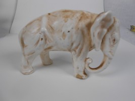 Ceramic Elephant Numbered 871 Cream with Brown Highlights - $14.00