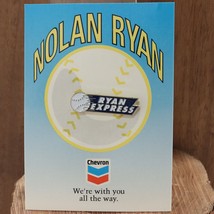 Chevron Nolan Ryan Express Lapel Hat Pin + Trivia Card Texas Rangers Baseball - $8.91