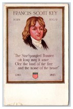 Francis Scott Key Stella Spangled Banner Storico Americana Ritratto DB Cartolina - £3.12 GBP