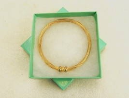 Gold Tone Braided Cable Bangle Bracelet, Vintage Fashion Jewelry, JWL-205 - $14.65