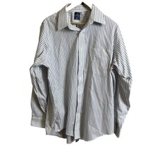Lanesboro Dress Shirt Mens 16 34-35 Blue Stripe L/S Button Down 100% Cotton - £6.66 GBP