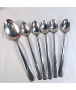 Oneida Oceanic Iced Tea Spoons Long Handle set 5 &amp; serving spoon Vintage - $40.68 CAD