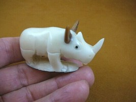 (TNE-RHI-445A) baby RHINO Rhinoceros TAGUA NUT Figurine carving love rhi... - $24.84