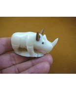 (TNE-RHI-445A) baby RHINO Rhinoceros TAGUA NUT Figurine carving love rhi... - $34.93 CAD