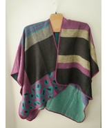 Urban CoCo Womens Purple/Blue Shawl Wrap Open Front Poncho Cape NWT - $47.54 CAD