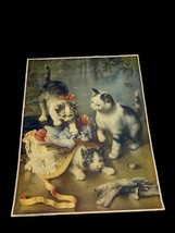 Mischievious Kittens Art Print Poster Antique Vintage B.C. Reichert Kitten 16x20 - £36.47 GBP