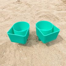 Home Queen Beach Cup Holder with Pocket, Multi-Functional Sand Cup Holde... - £15.67 GBP