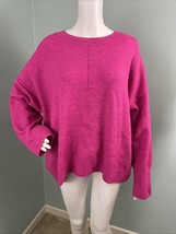 Women&#39;s Vince Camuto L/S Crew Neck Seamed Pink Sweater Sz XL - $339.43 MXN