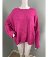 Women&#39;s Vince Camuto L/S Crew Neck Seamed Pink Sweater Sz XL - $334.93 MXN