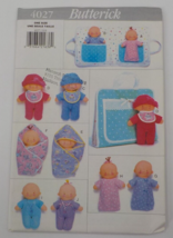 BUTTERICK PATTERN #4027 10&quot; TWIN BOY GIRL DOLLS W/ CLOTHES &amp; CARRIER UNC... - £7.89 GBP