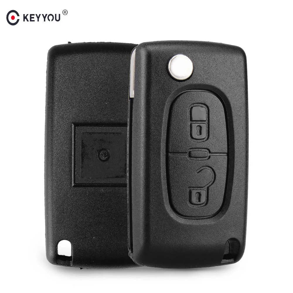 KEYYOU 2 Button Remote Flip Folding Key Fob Case  Blade For  C2 C3 C4 C5 C6 C8 - £40.77 GBP