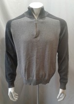 Calvin Klein Gray Mock 1/4 Zip Cotton Long Sleeve Men&#39;s Sweater Size XL - £9.09 GBP