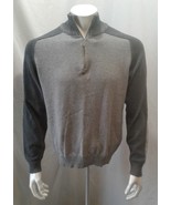 Calvin Klein Gray Mock 1/4 Zip Cotton Long Sleeve Men&#39;s Sweater Size XL - $11.77