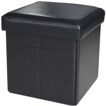 Faux Leather Storage Ottoman Bench Footrest Stool Ottoman Bench 15"X15"X15" - £28.70 GBP
