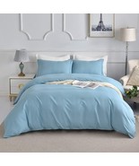 Duvet Cover Set Queen Size, Ultra Soft Washed Microfiber Duvet Covers, 3... - $42.56